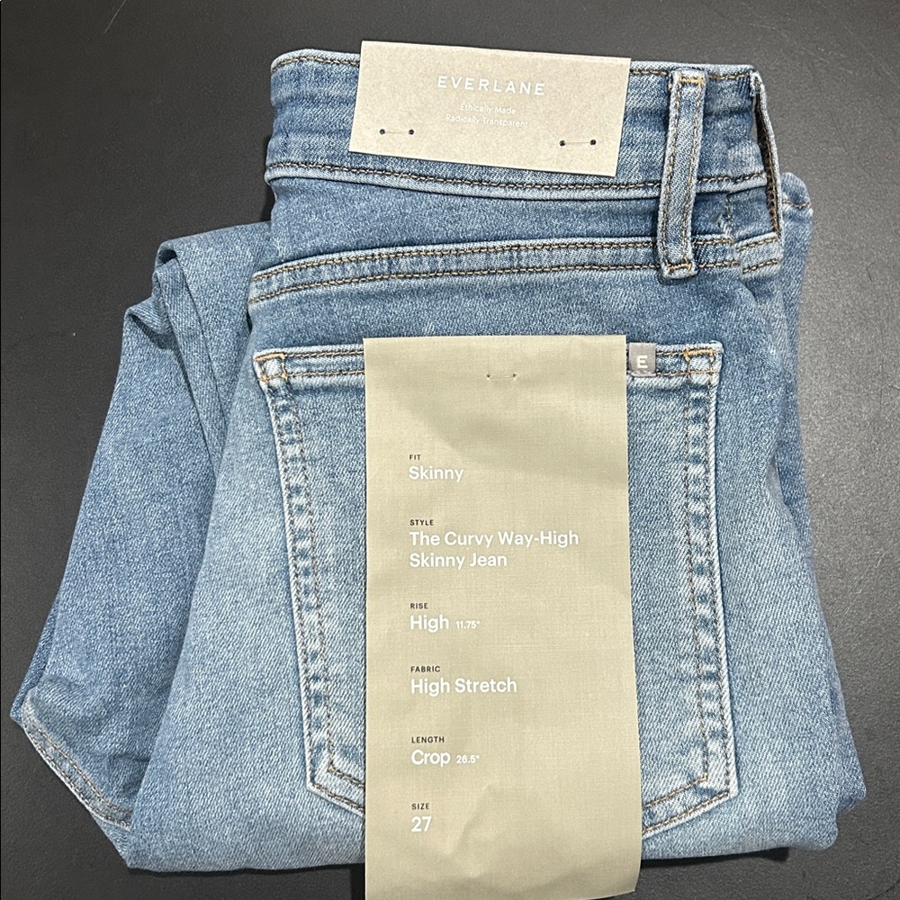 Everlane Women's Way-High® Hourglass Skinny Jean in Faded Blue, Size 27, Cotton - Picture 4 of 5